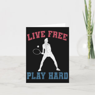 Cartão Jogador Funny Quo, Jogador De Tênis Do Live Free P