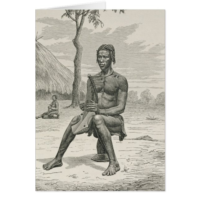 Cartão Jogador Harp do Azandeh ou Nyam-Nyams (Frente)