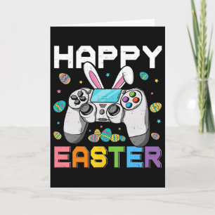 Cartão Jogador Menino Feliz Dia de Páscoa Vídeo Games Coe