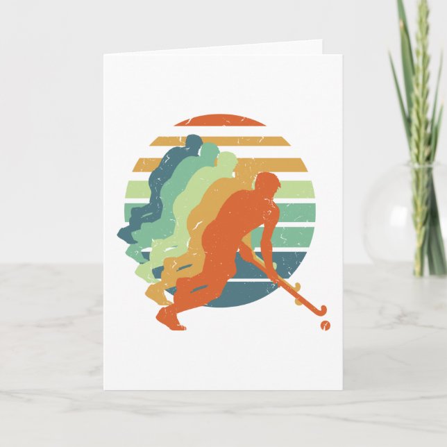Cartão Jogador Retro de Jogo de Hóquei em Campo, Esporte  (Frente)