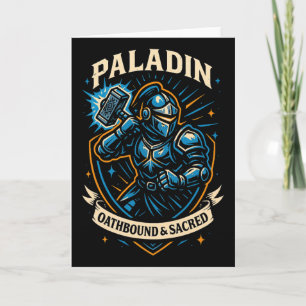 Cartão Jogador Rpg Paladino D20 Dados Nerdy Geek Homens M