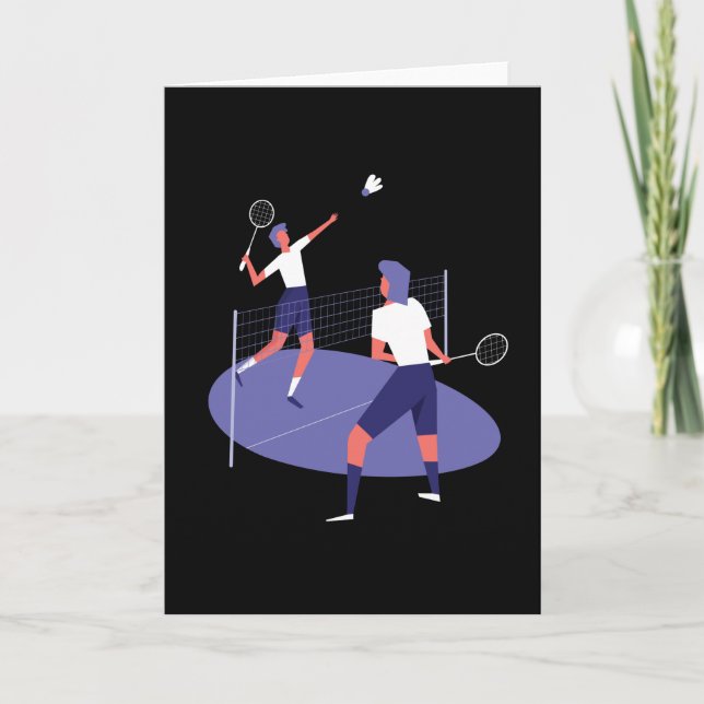 Cartão Jogadores de Badminton (Frente)