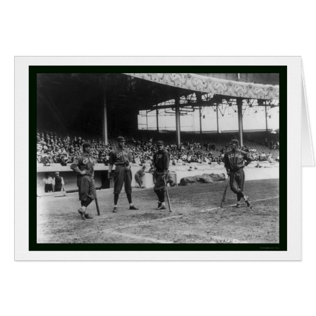 Cartão Jogadores de basebol em Cubs 1909 (Frente Horizontal)