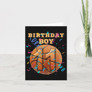 Cartão Jogadores De Basquete De 11 Birthday Boy De 11 Ano