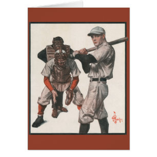 Cartão Jogadores de beisebol esportivo vintage