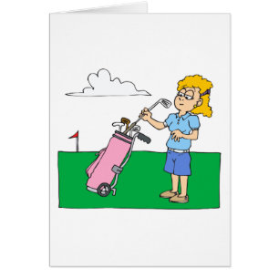 Cartão Jogadores de golfe da menina