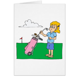 Cartão Jogadores de golfe da menina
