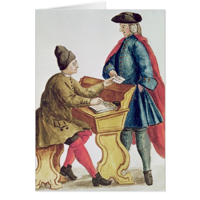 Cartão Jogando a lotaria Venetian (Frente)