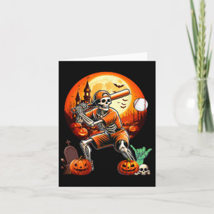 Cartão Jogando Baseball Jogador de Halloween Trainer Amor