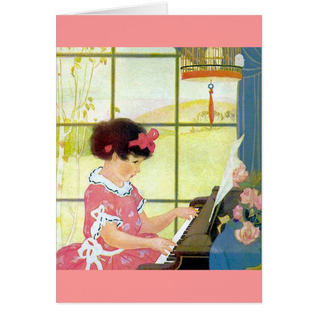 Cartão Jogando o piano (Frente)