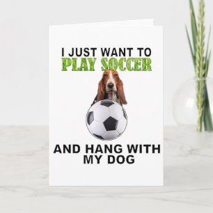 Cartão Jogar Futebol Pendurado Com Cachorro Bett Hound Ho