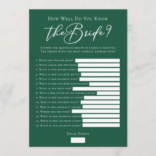 Cartão Jogo de Chuva de Noiva Verde para Download - Fatos
