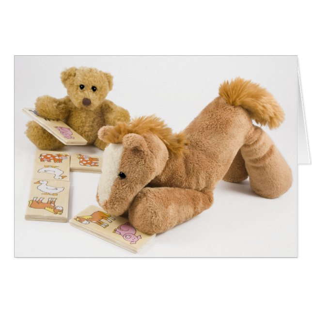 Cartão Jogo de dominó Ted e Cavalo (Frente Horizontal)