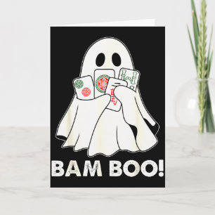 Cartão Jogo de Fantasia de Halloween Bam Boo Ghost Mahjon
