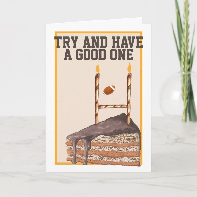 Cartão Jogo De Rugby Tenta Um Bom Aniversário Esportivo (Frente)