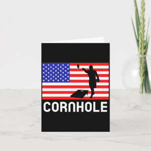Cartão Jogo de Tabuleiro Cornhole Homens Mulheres Bandeir