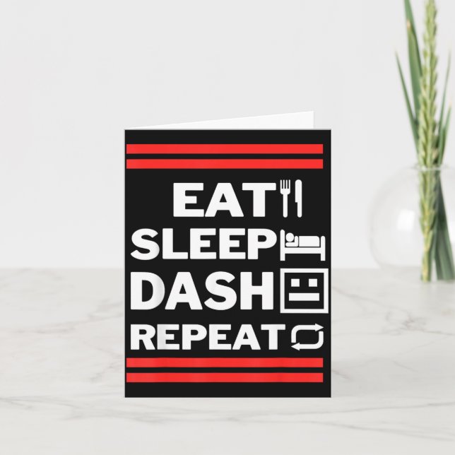 Cartão Jogo de Vídeo Coma Dormir Dash Repetir (Frente)