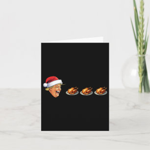 Cartão Jogo de Vídeo de Natal Trump Comendo Peru