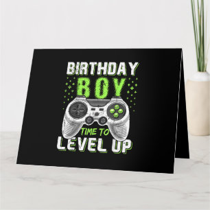 Cartão Jogo de Vídeo do Birthday Boy Level Up