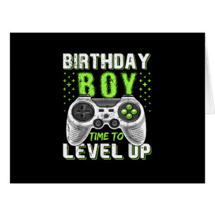 Cartão Jogo de Vídeo do Birthday Boy Level Up