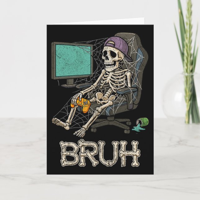 Cartão Jogo Engraçado Skeleton Jovens Jovens Jovens Jogos (Frente)