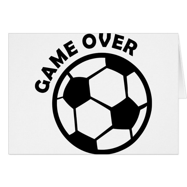 Cartão jogo sobre a bola de futebol (Frente Horizontal)