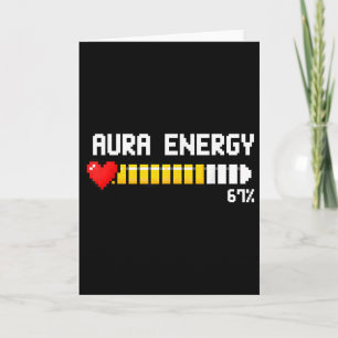 Cartão Jogos 67 Aura Energia 67 Porcento Meme Gamer Retro