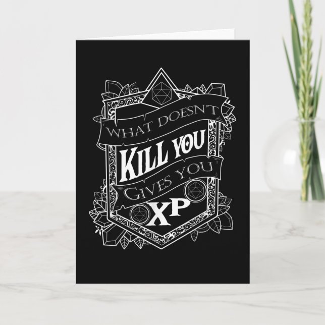 Cartão Jogos Tabletop lhe dão dados XP (Frente)