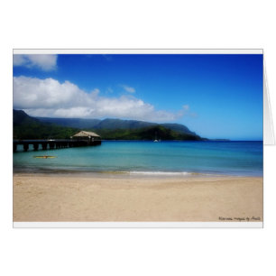 Cartão Jogue na placa Hanalei Bay