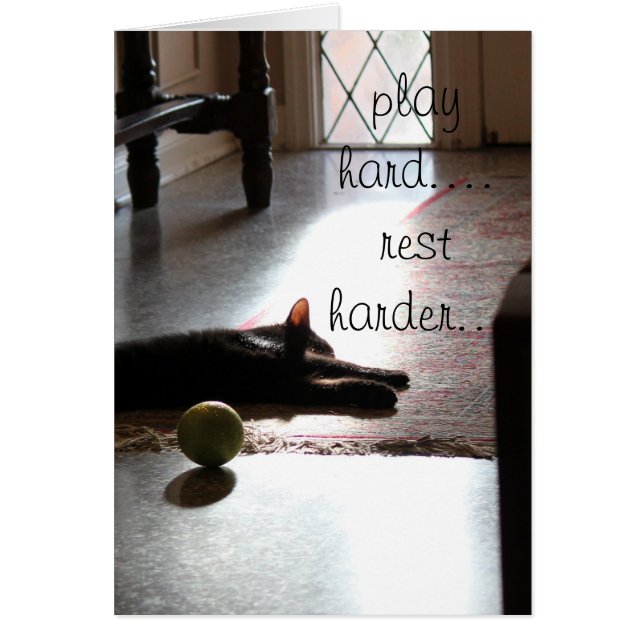 Cartão jogue um gatinho mais duro do sono do resto do (Frente)