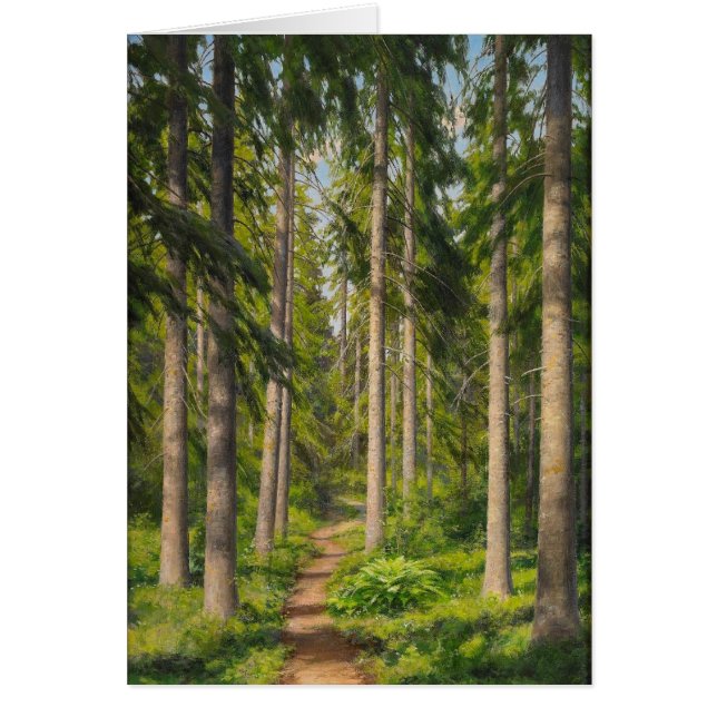 Cartão Johan Krouthén Solbelyst skogsstig CC0446 (Frente)