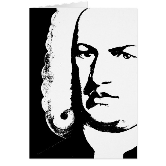 Cartão Johann Sebastian Bach abstrakt em Schwarz und weiß (Frente)