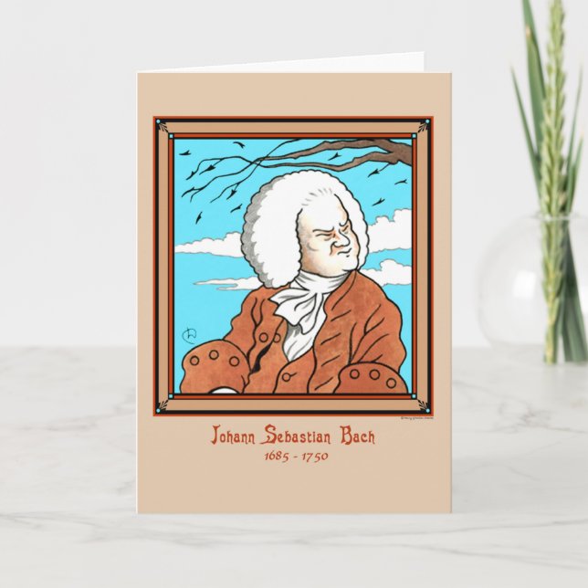Cartão "Johann Sebastian Bach" Greeting Card (Frente)