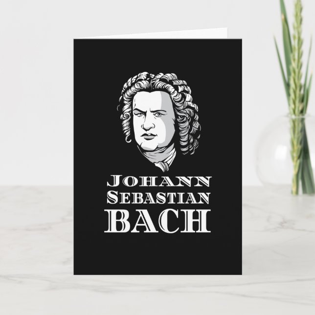 Cartão Johann Sebastian Bach Portrait (Frente)