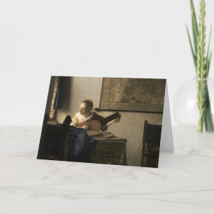 Cartão Johannes Vermeer - Jovem Mulher com Luta