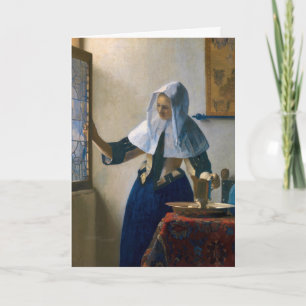 Cartão Johannes Vermeer - Mulher com Pitcher de Água