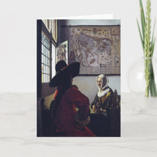 Cartão Johannes Vermeer, Oficial E Garota Rindo