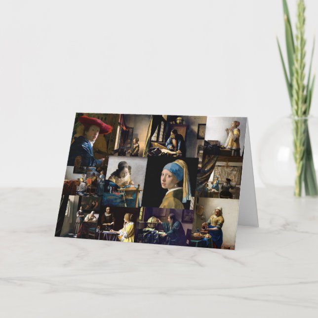 Cartão Johannes Vermeer - Patchwork de obras-primas (Frente)