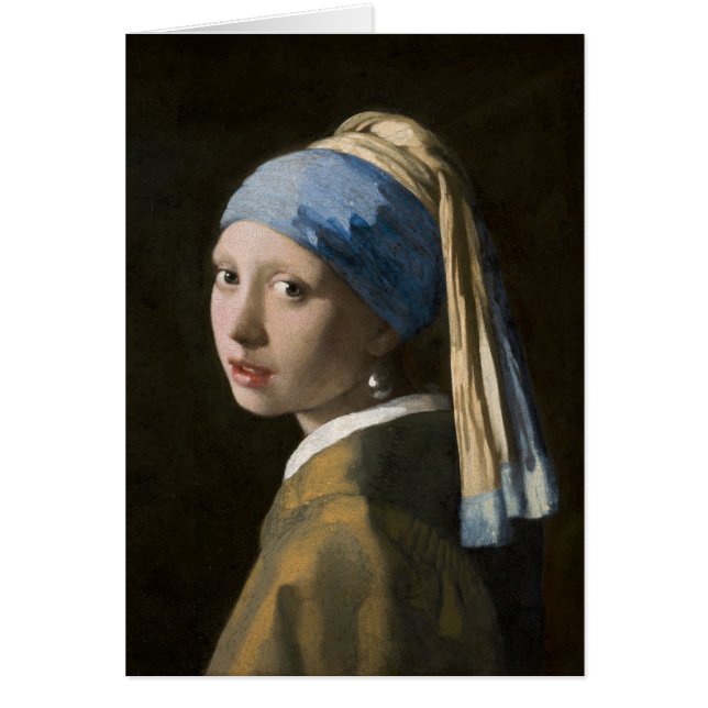Cartão Johannes Vermeer, Rapariga com um Ouriço (Frente)