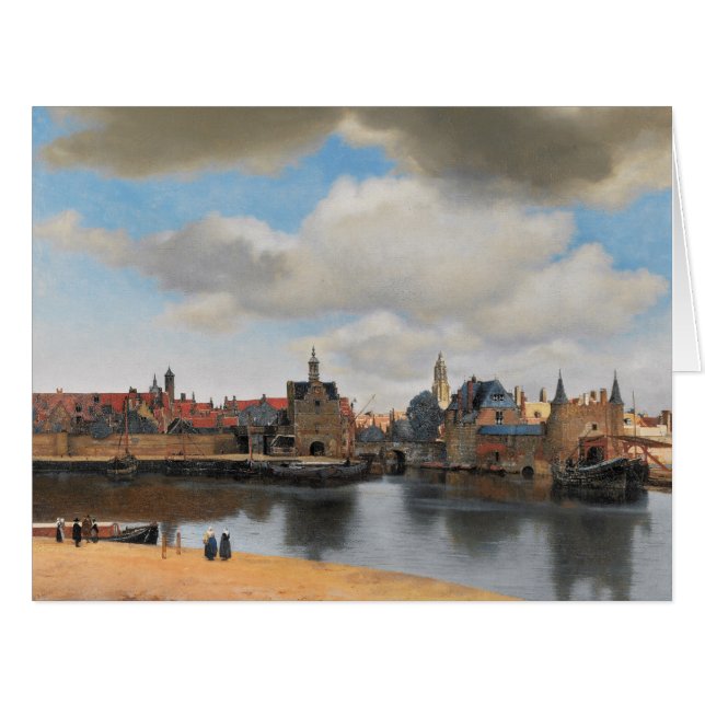 Cartão Johannes Vermeer, van Deft, View of Delft (Frente horizontal)