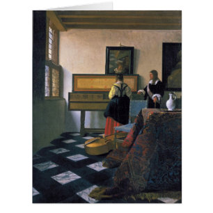 Cartão Johannes Vermeer, van Delft, A lição de música