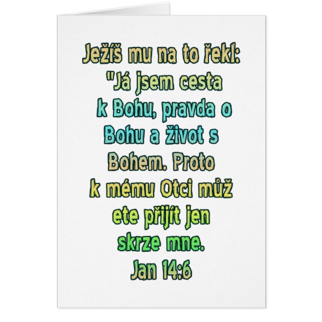 Cartão John 14:6 Checo (Frente)