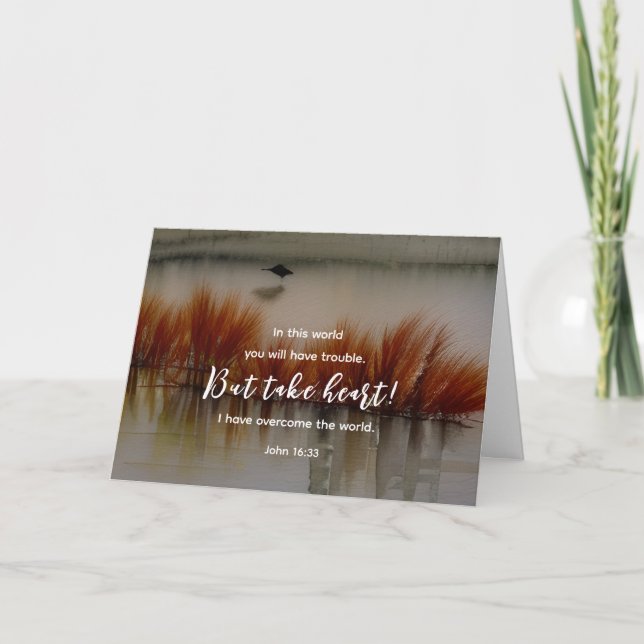 Cartão John 16:33 Eu tenho a Bíblia Verse Christian (Frente)