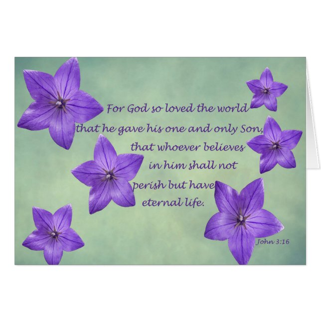 Cartão John 3:16 (Frente Horizontal)