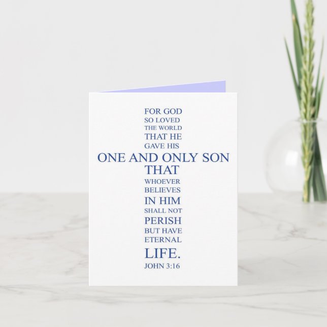 Cartão John 3:16 Blank Notecard (Frente)