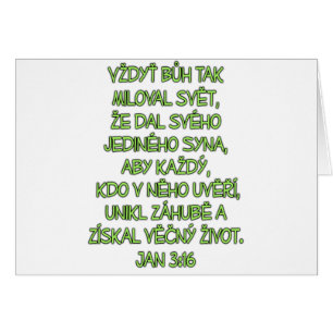 Cartão John 3:16 Checo