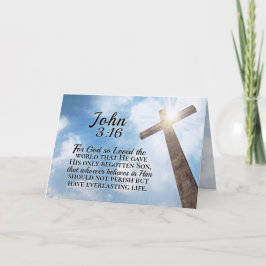 Cartão John 3:16 Deus tão adorou a Cruz Mundial de Madeir