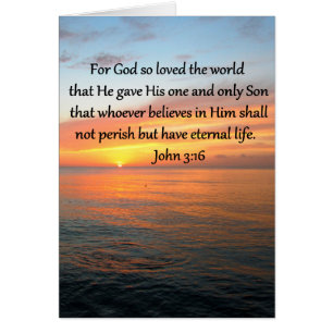 CARTÃO JOHN 3:16 SUNRISE SOBRE A FOTO OCEANA