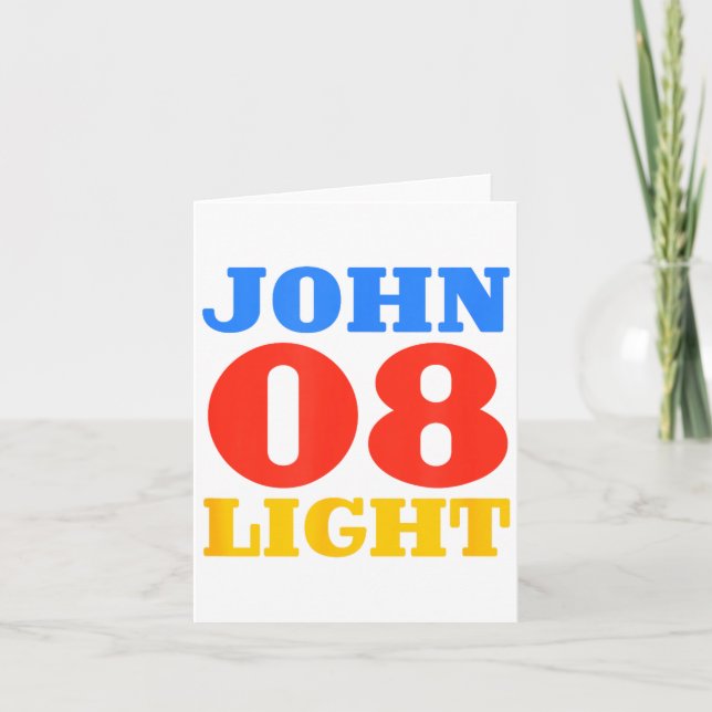 Cartão John 8 Light Bible Chapter Jersey Design  (Frente)