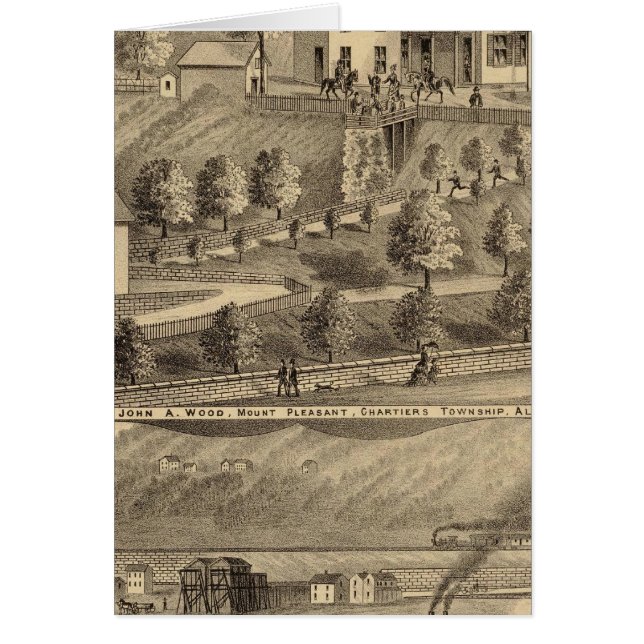 Cartão John A Wood and Son, porto de carvão e rebocadores (Frente)